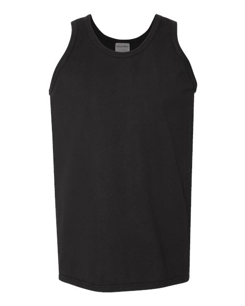 Unisex Garment-Dyed Unisex Tank Top - Black Front