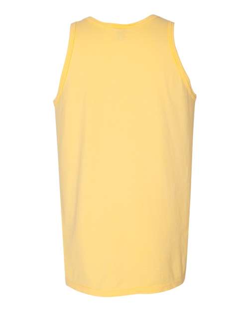 Unisex Garment-Dyed Unisex Tank Top - Summer Squash Yellow Back