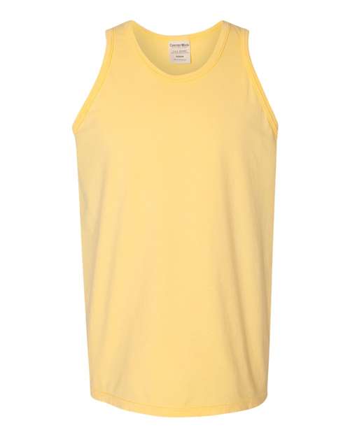 Unisex Garment-Dyed Unisex Tank Top - Summer Squash Yellow Front