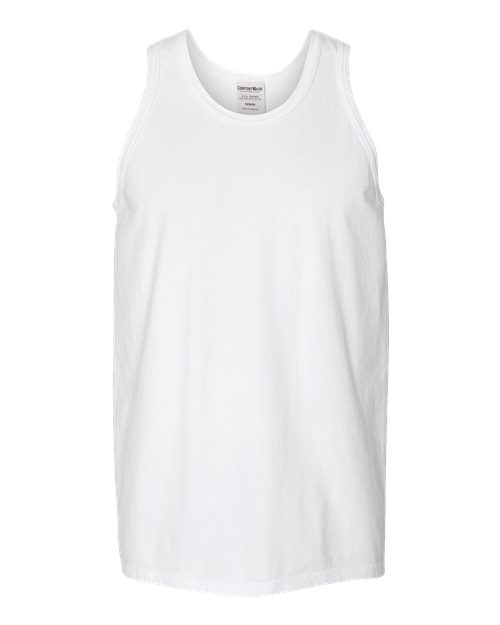 Unisex Garment-Dyed Unisex Tank Top - White Front