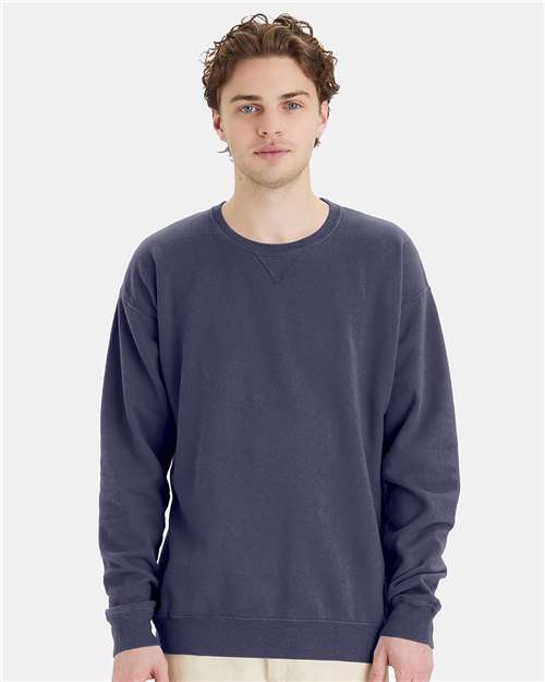 ComfortWash by Hanes Unisex Garment-Dyed Crewneck Sweatshirt - Model Front
