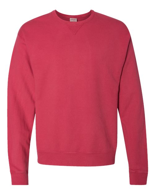 Unisex Garment-Dyed Crewneck Sweatshirt - Crimson Fall Front