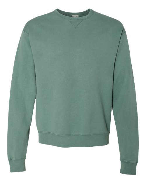 Unisex Garment-Dyed Crewneck Sweatshirt - Cypress Green Front
