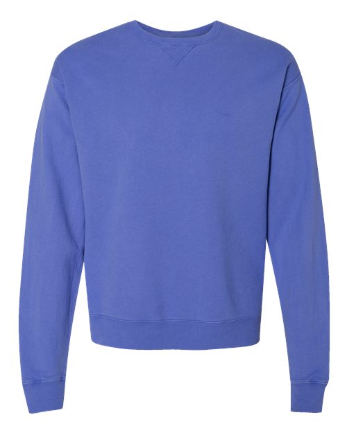 Unisex Garment-Dyed Crewneck Sweatshirt - Deep Forte Blue Front