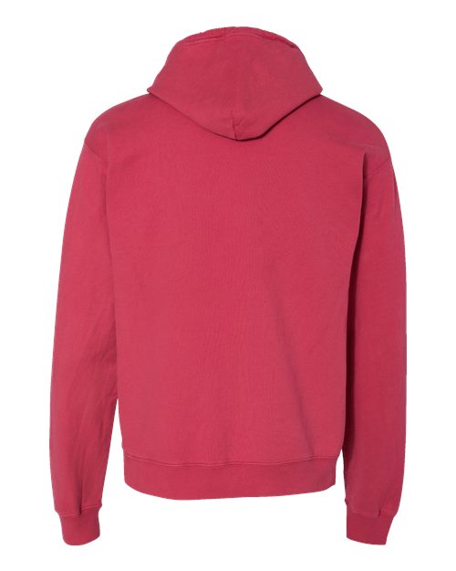 Unisex Garment-Dyed Hooded Sweatshirt - Crimson Fall Back