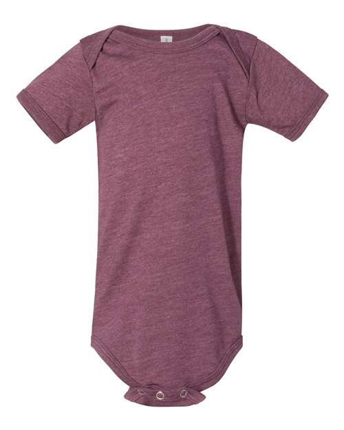 BELLA + CANVAS Infant Jersey One Piece - Heather Maroon Front