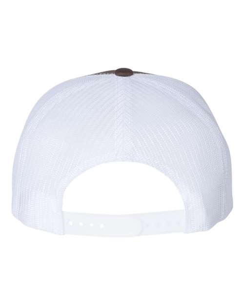 Classic Five-Panel Trucker Cap - Brown/ White Back