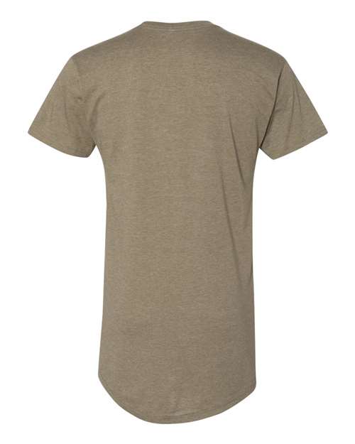 Men's Long Body Urban Tee - Heather Olive Back