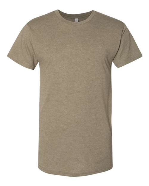 Men's Long Body Urban Tee - Heather Olive Front