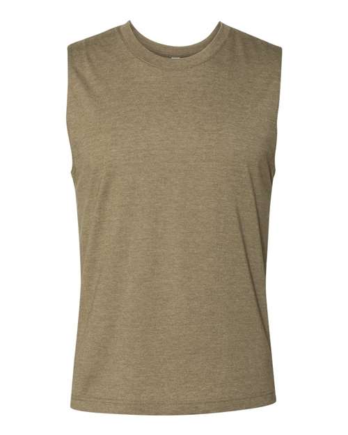 Jersey Muscle Tank - Heather Olive Front
