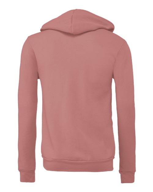 Unisex Sponge Fleece Full-Zip Hoodie Sweatshirt - Mauve Back