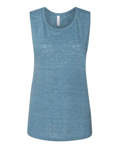 Women's Flowy Scoop Muscle Tank - Denim Slub Front