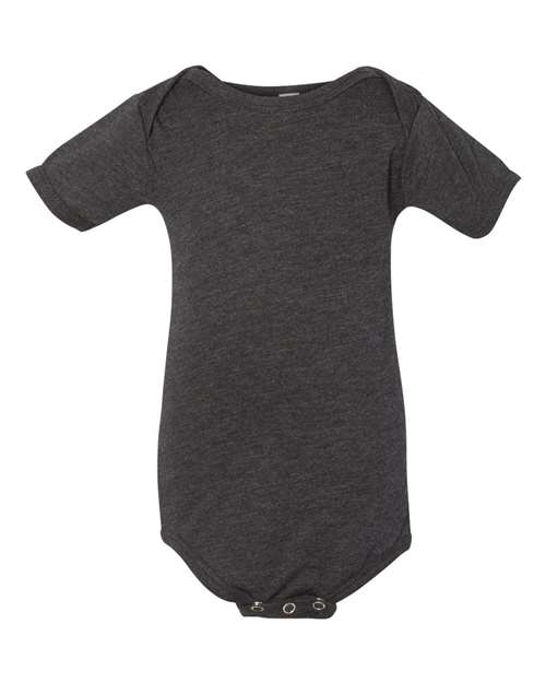 Infant Triblend One Piece - Charcoal Black Triblend Front