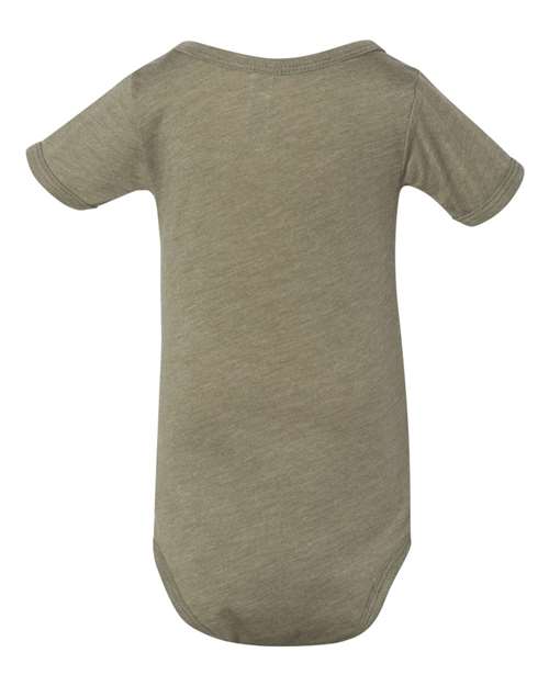 Infant Triblend One Piece - Olive Triblend Back