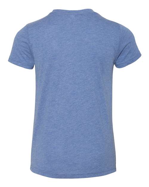 Youth Triblend Tee - Blue Triblend Back