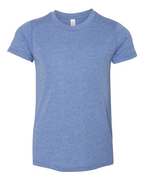 Youth Triblend Tee - Blue Triblend Front