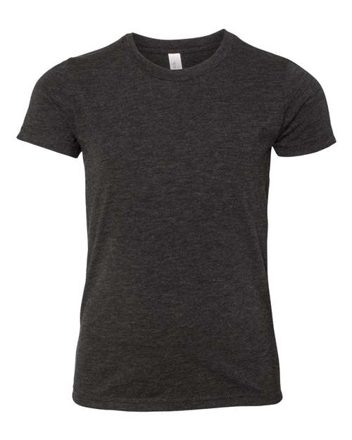 Youth Triblend Tee - Charcoal Black Triblend Front