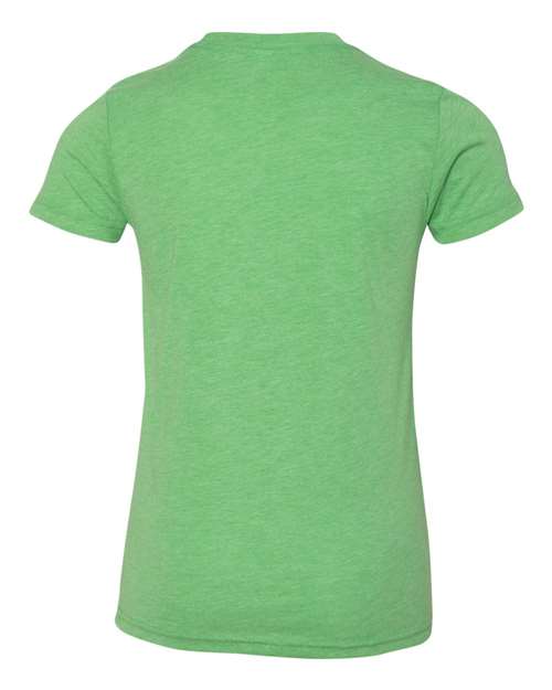 Youth Triblend Tee - Green Triblend Back