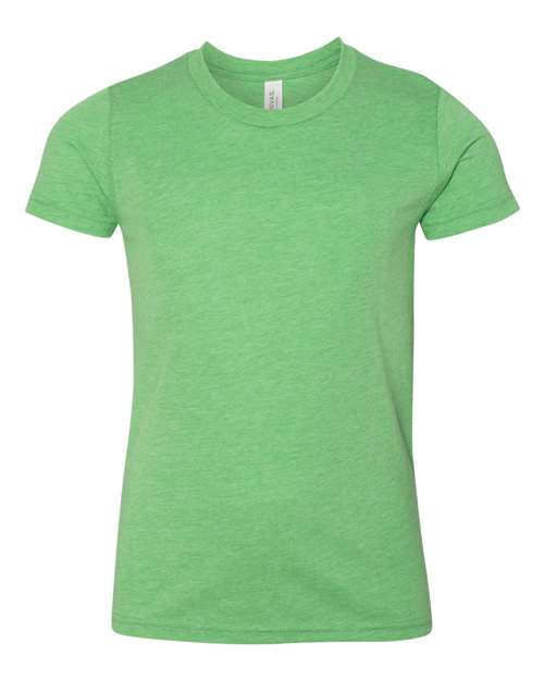 Youth Triblend Tee - Green Triblend Front