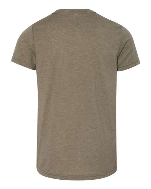 Youth Triblend Tee - Olive Triblend Back