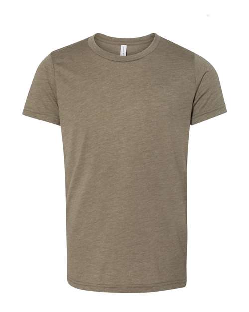 Youth Triblend Tee - Olive Triblend Front