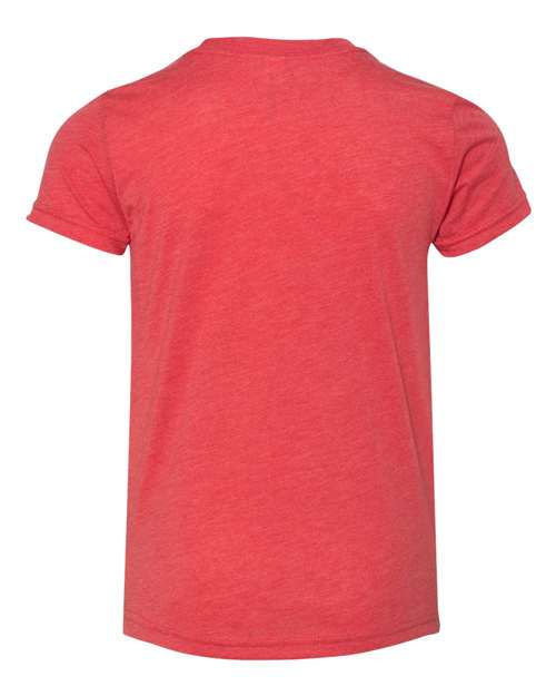 Youth Triblend Tee - Red Triblend Back