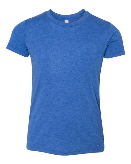 Youth Triblend Tee - True Royal Triblend Front