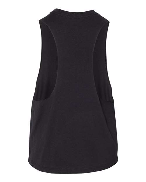 Women's Racerback Crop Tank - Solid Black Blend Back