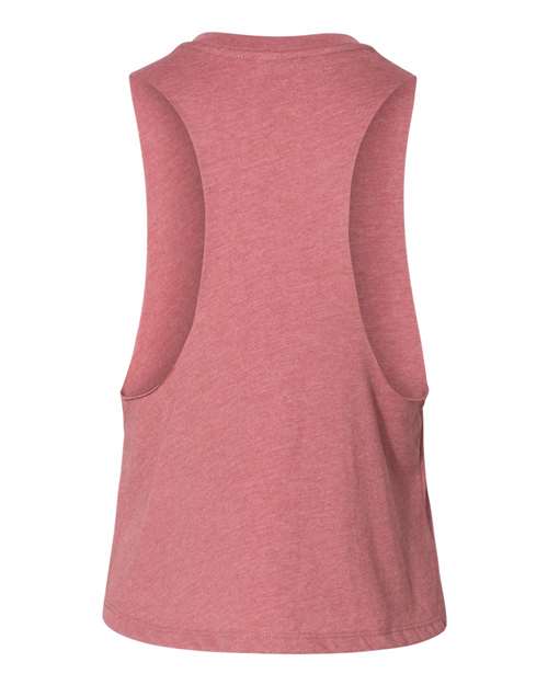 Women's Racerback Crop Tank - Heather Mauve Back