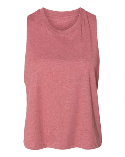 Women's Racerback Crop Tank - Heather Mauve Front