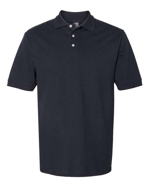 Men's 100% Ring-Spun Cotton Piqué Polo - Black Front