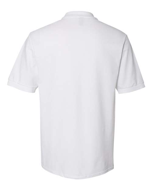 Men's 100% Ring-Spun Cotton Piqué Polo - White Back