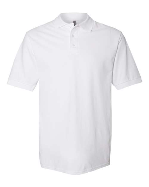 Men's 100% Ring-Spun Cotton Piqué Polo - White Front