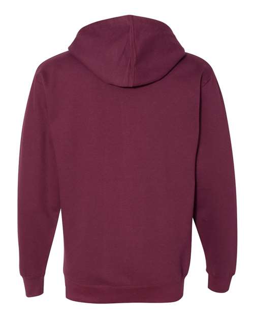 Unisex Midweight Full-Zip Hooded Sweatshirt - Maroon Back