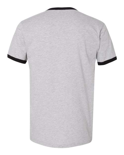Unisex Cotton Ringer T-Shirt - Heather Grey/ Black Back