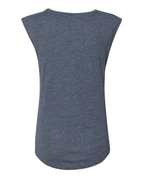 Women's Festival Sleeveless Deep V-Neck T-Shirt - Antique Denim Back