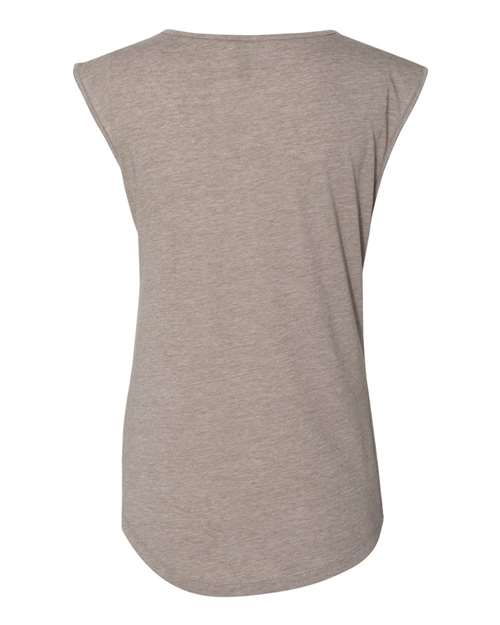 Women's Festival Sleeveless Deep V-Neck T-Shirt - Ash Back