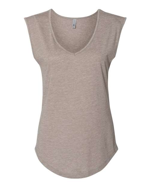 Women's Festival Sleeveless Deep V-Neck T-Shirt - Ash Front