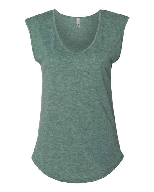 Women's Festival Sleeveless Deep V-Neck T-Shirt - Royal Pine Front