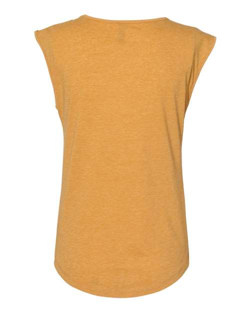 Women's Festival Sleeveless Deep V-Neck T-Shirt - Antique Gold Back