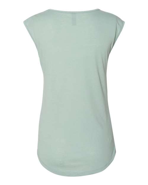 Women's Festival Sleeveless Deep V-Neck T-Shirt - Stonewash Green Back