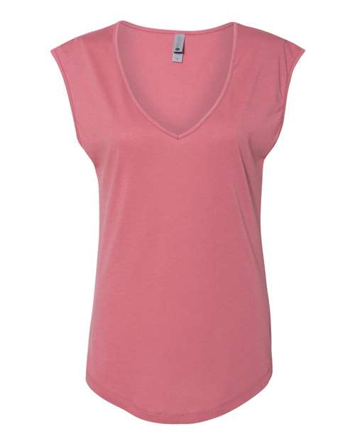 Women's Festival Sleeveless Deep V-Neck T-Shirt - Smoked Paprika Front