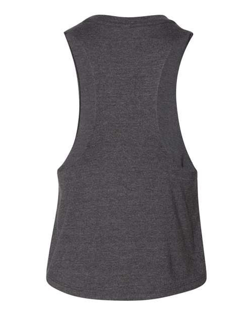 Women's Racerback Crop Tank - Dark Grey Heather Back