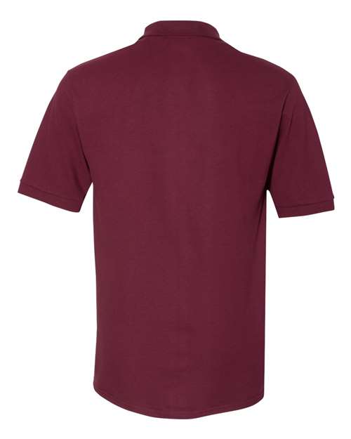 Men's 100% Ring-Spun Cotton Piqué Polo - Maroon Back