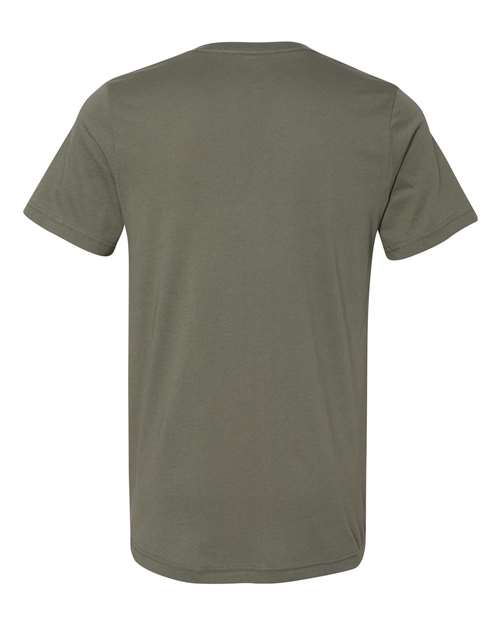 Unisex Jersey V-Neck Tee - Military Green Back