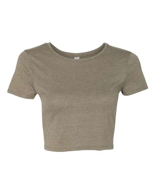 Women’s Crop Tee - Heather Olive Front