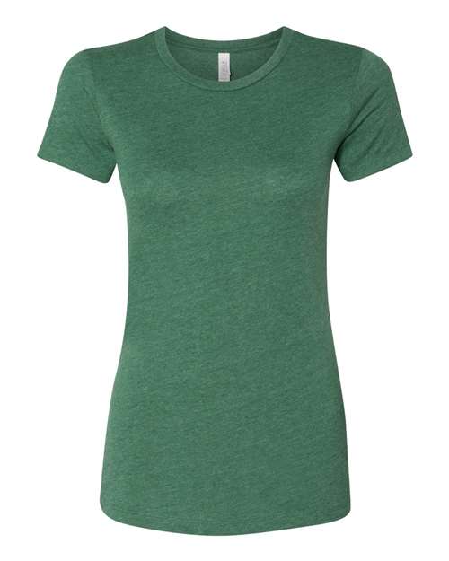 Women's Slim Fit Tee - Heather Grass Green Front