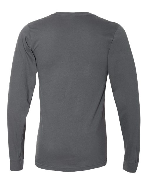 Unisex Fine Jersey Long Sleeve Tee - Asphalt Back
