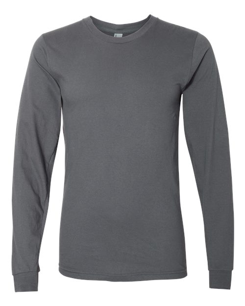 Unisex Fine Jersey Long Sleeve Tee - Asphalt Front