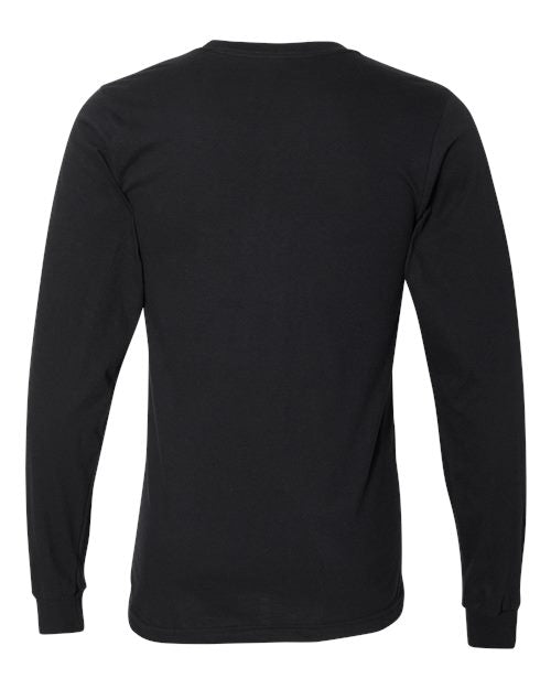 Unisex Fine Jersey Long Sleeve Tee - Black Back